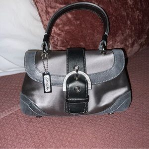 COACH SATIN SUEDE EVENING BAG